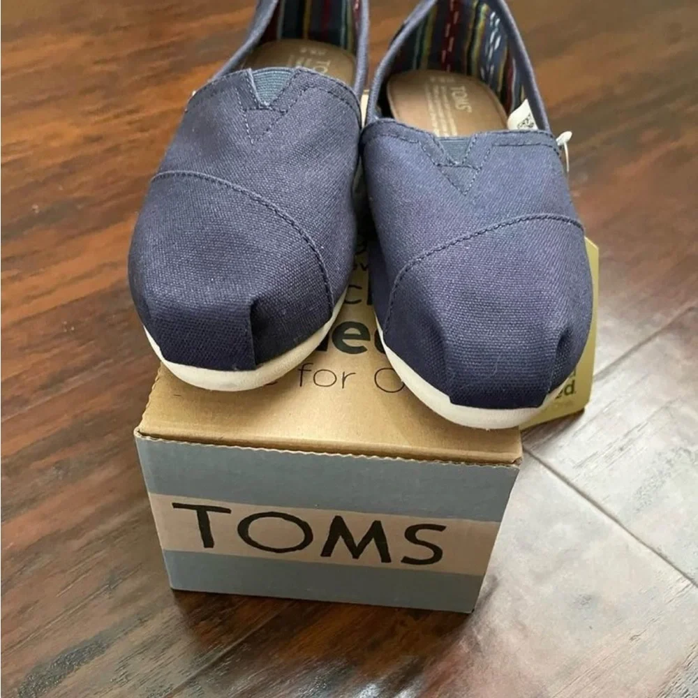 TOMS Blue Canvas Slip-Ons